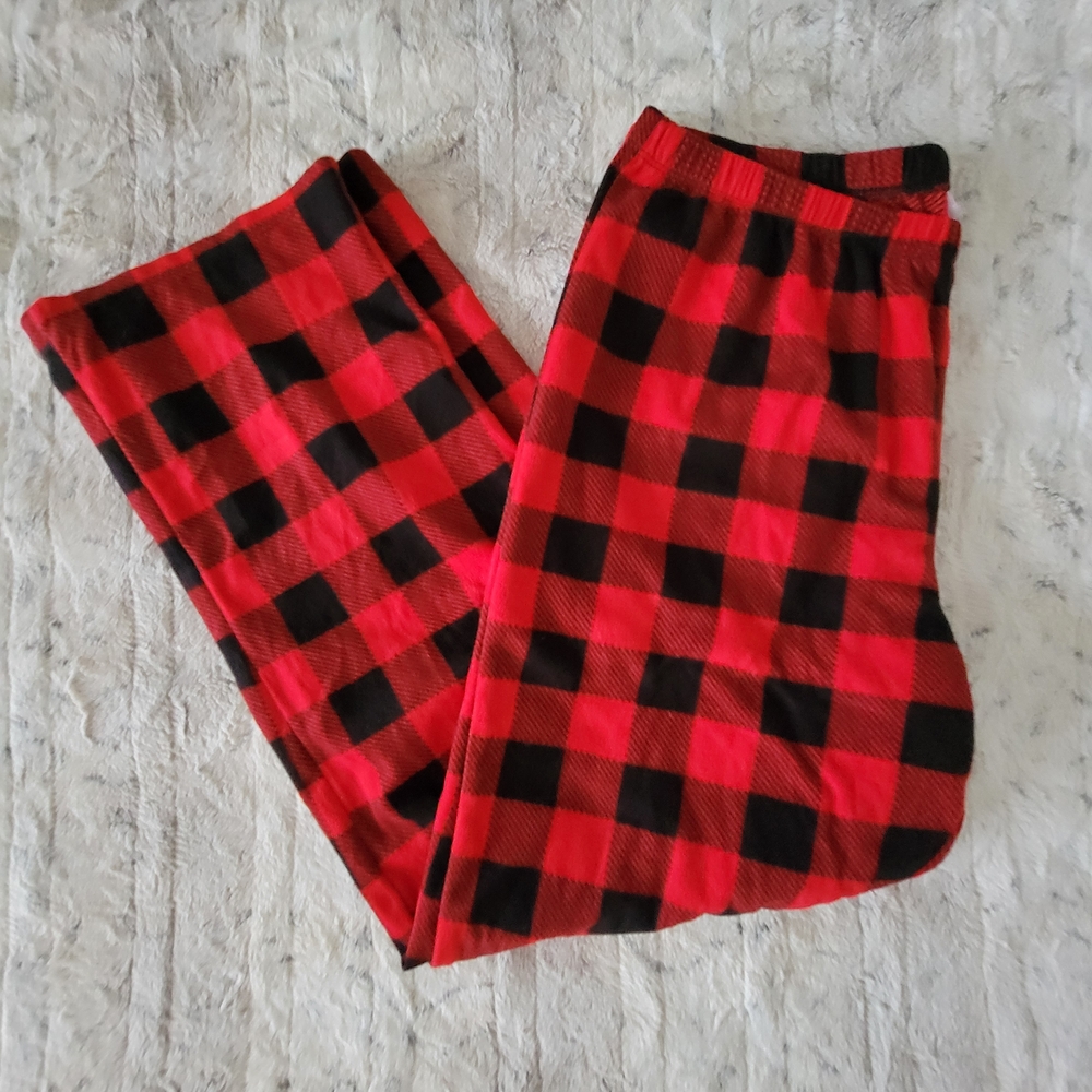 Wondershop Red and Black Plaid Fleece Pajama Pants Size large